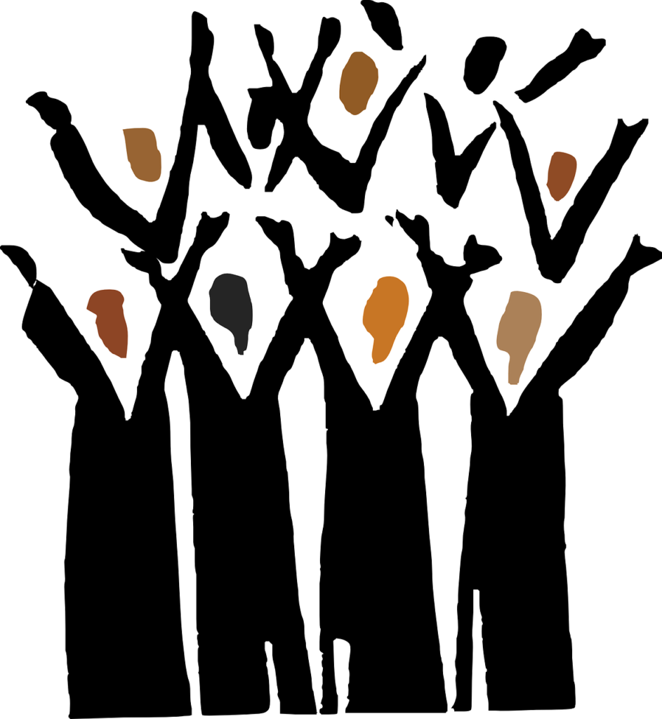 Vector image of a choir